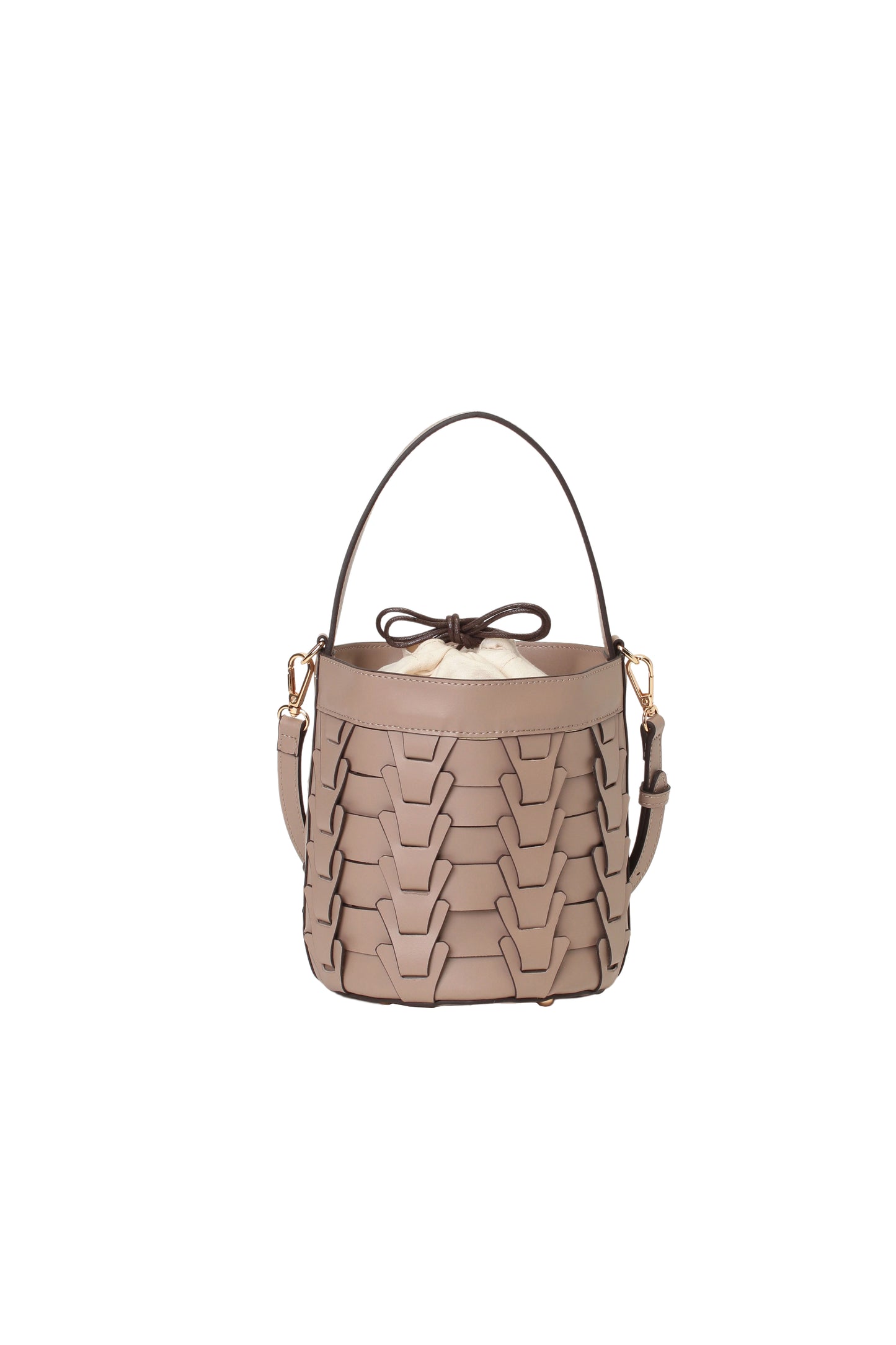 v piece mesh bucket bag